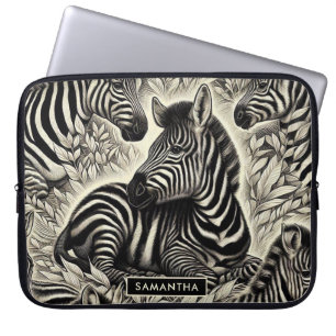 Funda Para Portátil Patrón de cebra de época