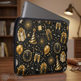 Funda Para Portátil Patrón de Celebración de Año Nuevo de Lujo