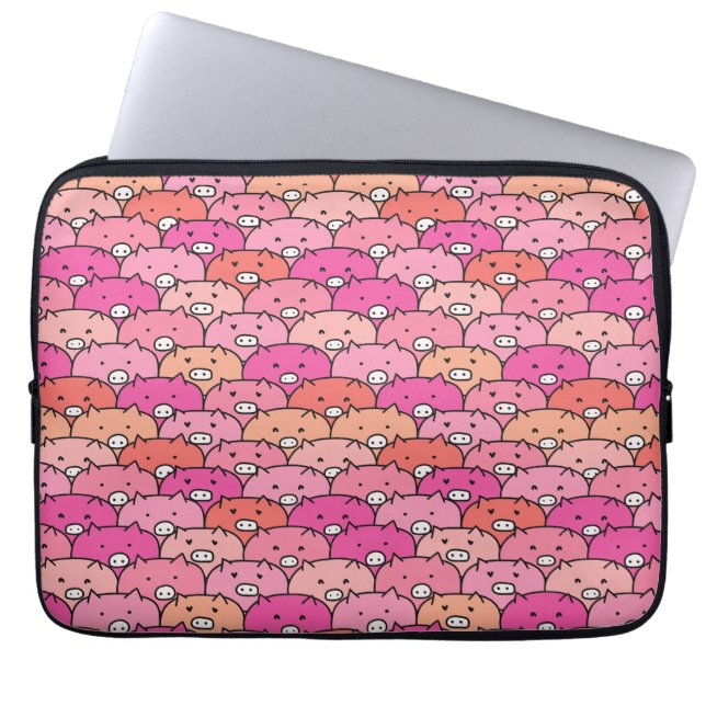 Funda Para Portátil Patrón de cerdo divertido (Frente)