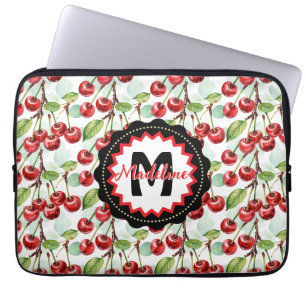 Funda Para Portátil Patrón de cereza de color de agua suave personaliz