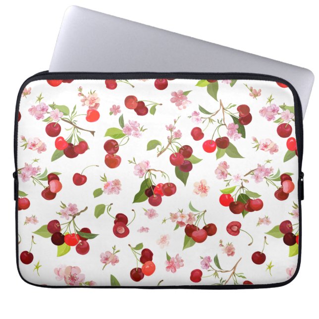 Funda Para Portátil Patrón de cerezas 1 (Frente)