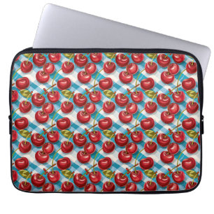 Funda Para Portátil Patrón de cerezo y de plancha azul