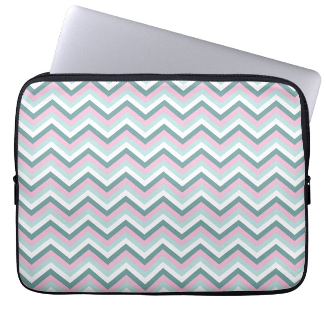 Funda Para Portátil Patrón de cheurón de niebla oceánica (Frente)