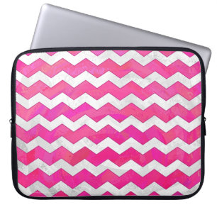 Funda Para Portátil Patrón de cheurón de pasión rosa