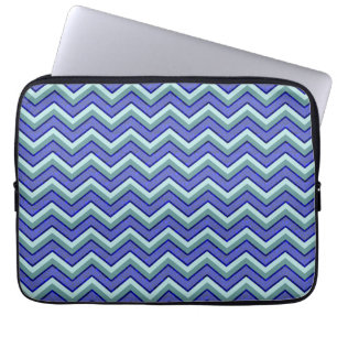 Funda Para Portátil Patrón de cheurón de zafiro azul