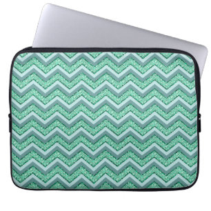 Funda Para Portátil Patrón de cheurón esmeralda factible