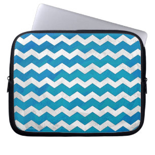 Funda Para Portátil Patrón de Chevron Azul del Océano