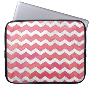 Funda Para Portátil Patrón De Chevron De Salmon Swirl