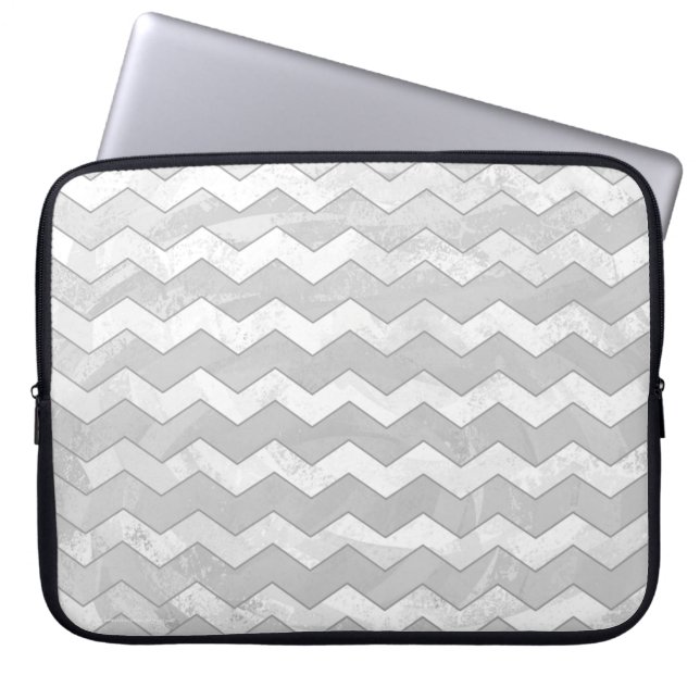 Funda Para Portátil Patrón de Chevron Gris con cielo lluvioso (Frente)