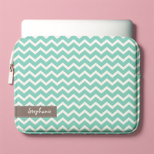 Funda Para Portátil Patrón de Chevrons Aqua Zig Zag