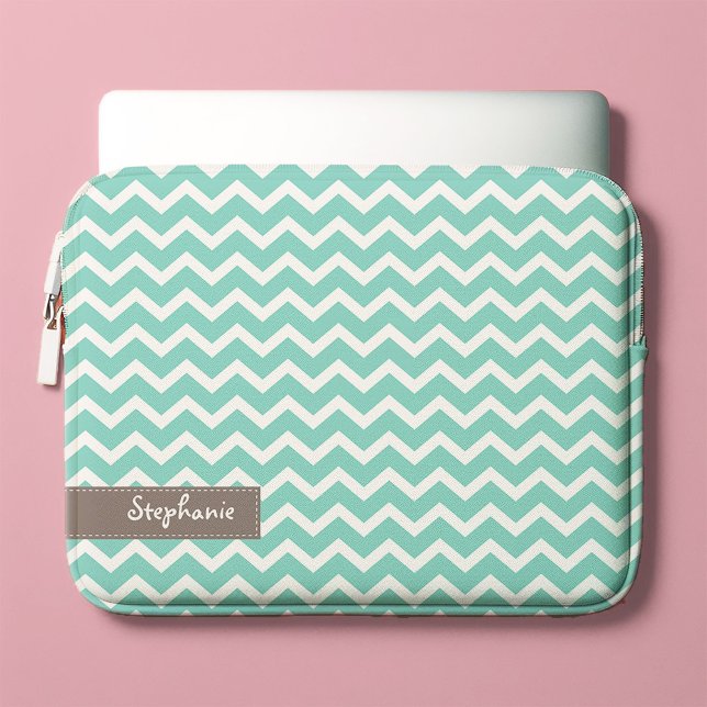 Funda Para Portátil Patrón de Chevrons Aqua Zig Zag (Subido por el creador)