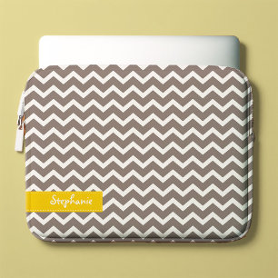 Funda Para Portátil Patrón de Chevrons de Zig Zag gris