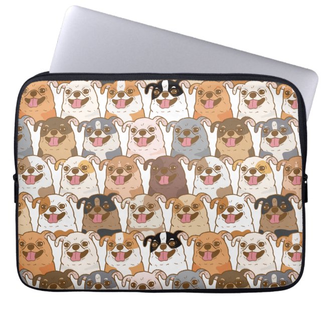 Funda Para Portátil Patrón de Chihuahua (Frente)