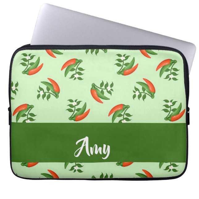Funda Para Portátil Patrón de chile rojo y verde (Frente)