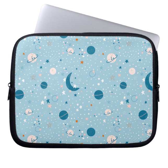 Funda Para Portátil Patrón de cielo azul y espacio (Frente)