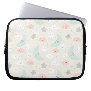 Funda Para Portátil Patrón de cielo dulce sonriente Pastel