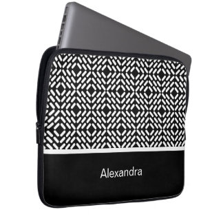 Funda Para Portátil Patrón de cilindro blanco y negro