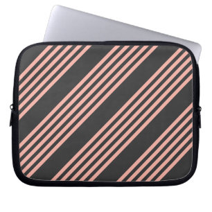 Funda Para Portátil Patrón de cinco bandas de coral y carbón vegetal