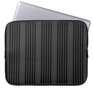 Funda Para Portátil Patrón de cinco bandas de negro y carbón vegetal