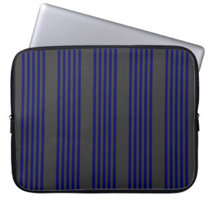 Funda Para Portátil Patrón de cinco rayas azul marino y carbón vegetal