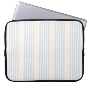 Funda Para Portátil Patrón de cinco rayas azul pálido y beige