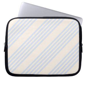 Funda Para Portátil Patrón de cinco rayas azul pálido y beige