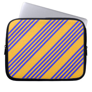 Funda Para Portátil Patrón de cinco rayas azul y amarillo eléctrico