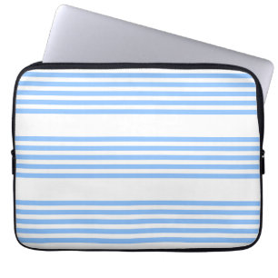 Funda Para Portátil Patrón de cinco rayas azul y blanco