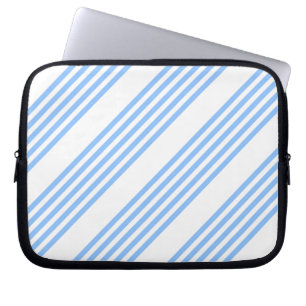 Funda Para Portátil Patrón de cinco rayas azul y blanco