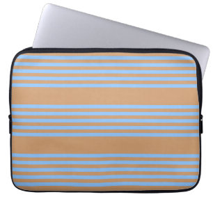 Funda Para Portátil Patrón de cinco rayas azul y marrón
