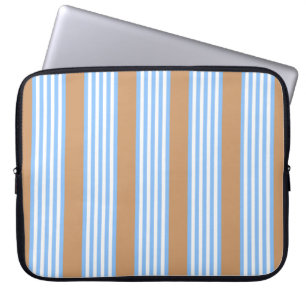 Funda Para Portátil Patrón de cinco rayas azules y blancas con lapto d