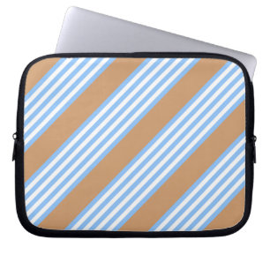 Funda Para Portátil Patrón de cinco rayas azules y blancas con lapto d