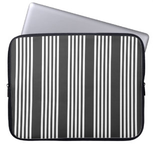 Funda Para Portátil Patrón de cinco rayas blanco y carbonífero
