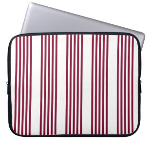 Funda Para Portátil Patrón de cinco rayas de color rojo y blanco de Bo