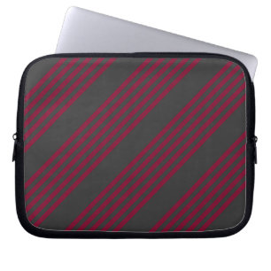 Funda Para Portátil Patrón de cinco rayas de color rojo y carbón de bo
