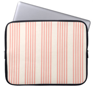 Funda Para Portátil Patrón de cinco rayas de coral y beige