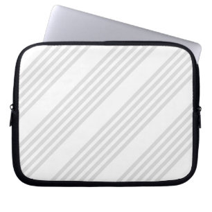 Funda Para Portátil Patrón de cinco rayas gris claro y blanco