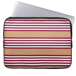 Funda Para Portátil Patrón de cinco rayas rojo burdeos
