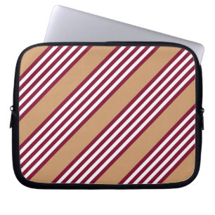 Funda Para Portátil Patrón de cinco rayas rojo burdeos