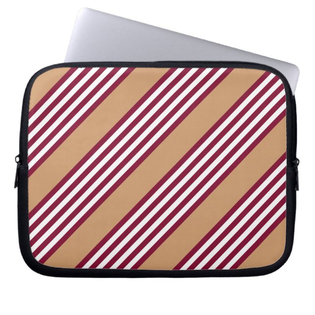 Funda Para Portátil Patrón de cinco rayas rojo burdeos (Frente)