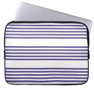Funda Para Portátil Patrón de cinco rayas ultravioleta y blanca