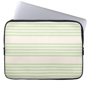 Funda Para Portátil Patrón de cinco rayas verde claro y beige