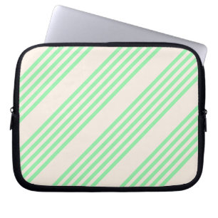 Funda Para Portátil Patrón de cinco rayas verde y beige