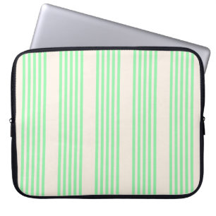 Funda Para Portátil Patrón de cinco rayas verde y beige