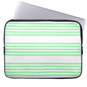 Funda Para Portátil Patrón de cinco rayas verdes y blancas