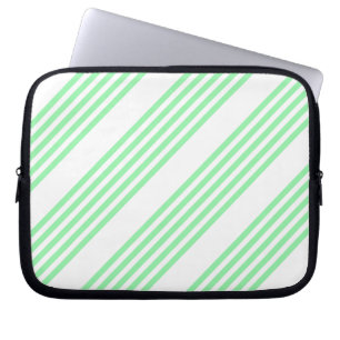 Funda Para Portátil Patrón de cinco rayas verdes y blancas