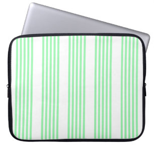 Funda Para Portátil Patrón de cinco rayas verdes y blancas