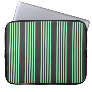 Funda Para Portátil Patrón de cinco rayas verdes y carboníferas