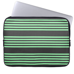 Funda Para Portátil Patrón de cinco rayas verdes y carboníferas