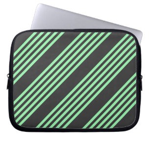 Funda Para Portátil Patrón de cinco rayas verdes y carboníferas